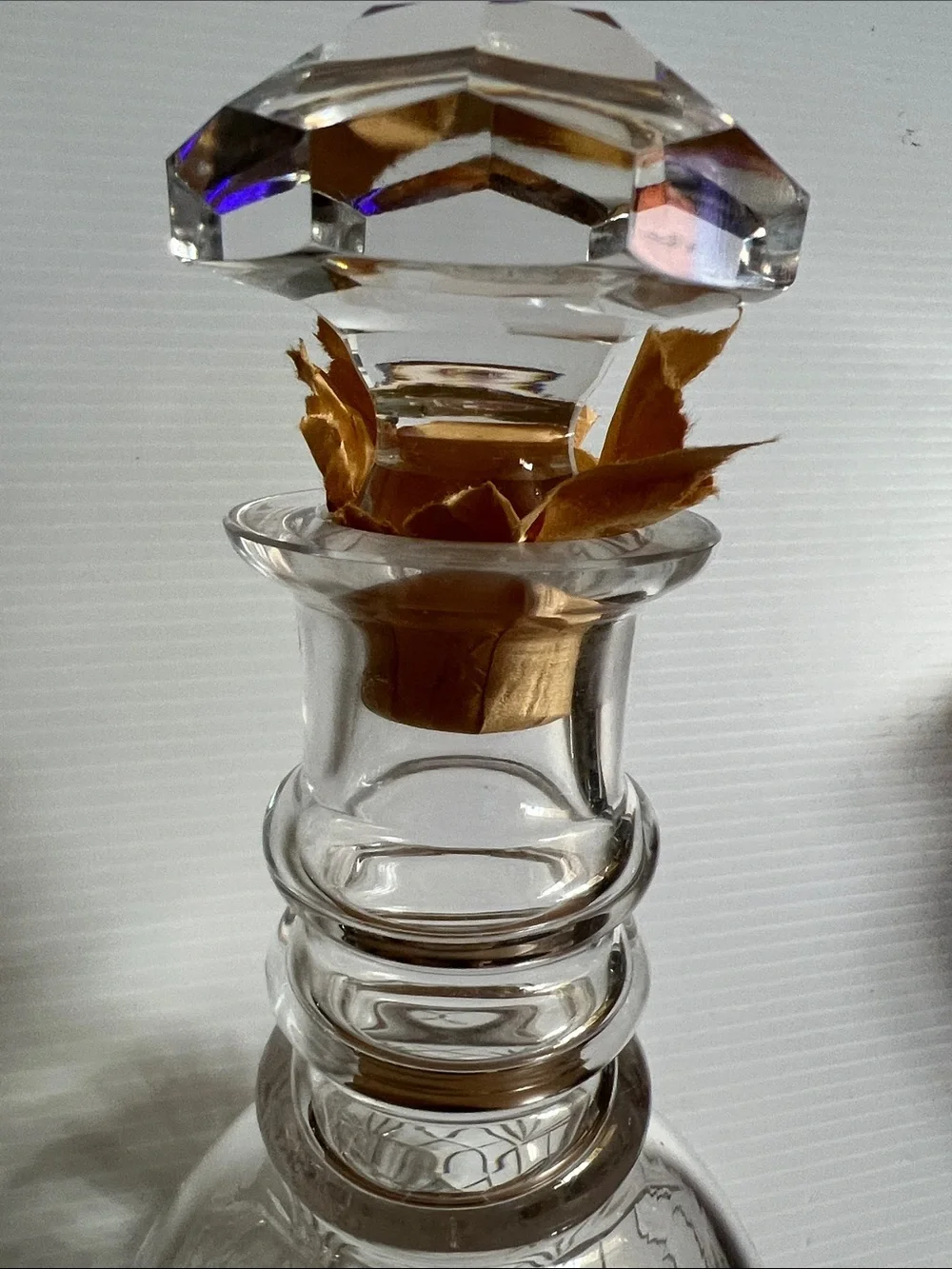 Wedgwood Clear Crystal Cut Glass Decanter with Faceted Stopper